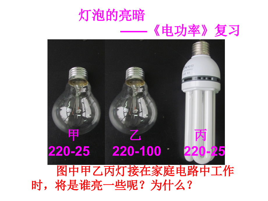 电功率复习（灯泡亮度）.ppt_第1页