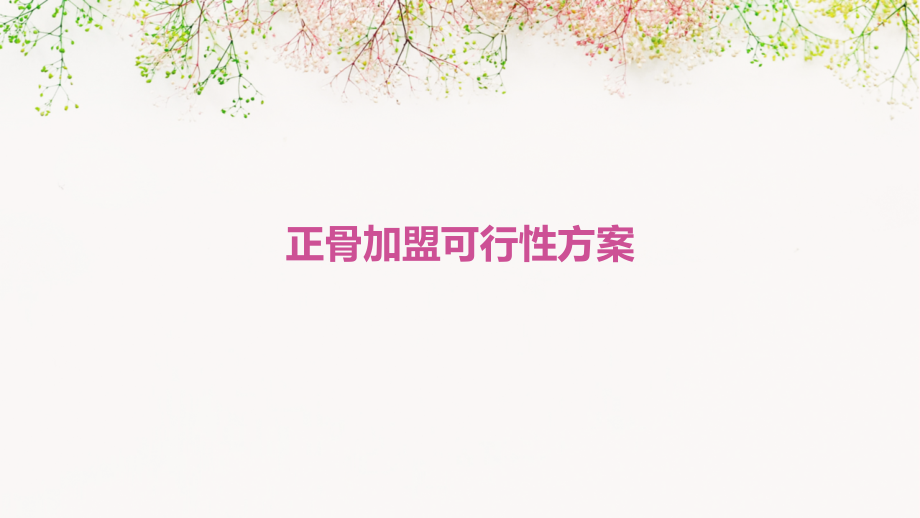 正骨加盟可行性方案.pptx_第1页