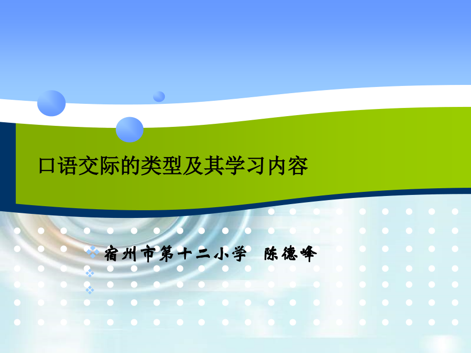 口语交际的类型及学习内容.ppt_第1页