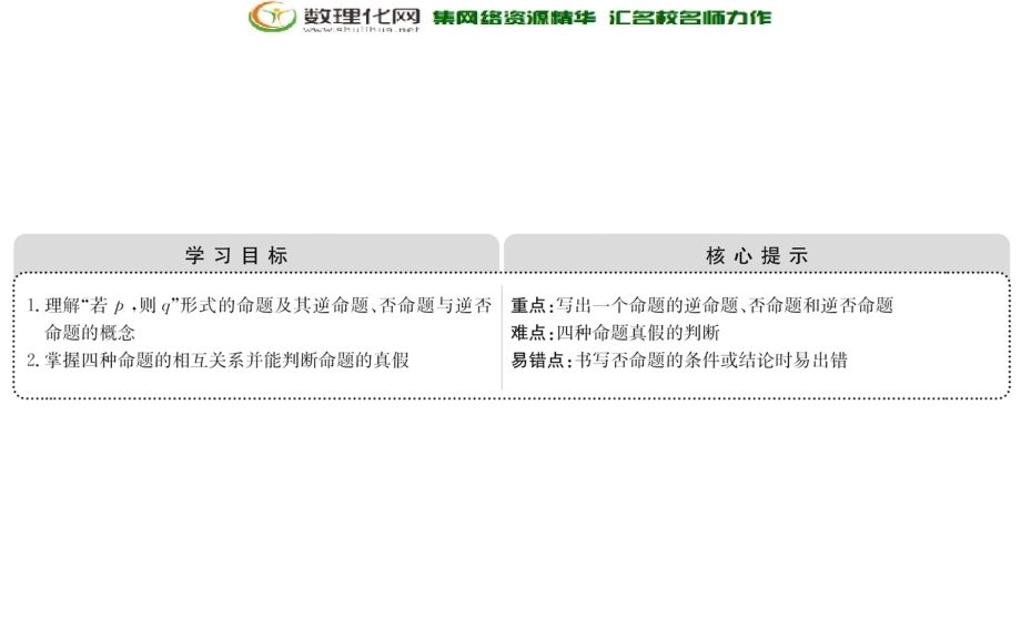 选修1-1配套课件：112四种命题(数理化网).ppt_第2页