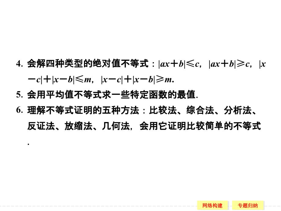 第一章不等关系与基本不等式本章归纳整合课件（北师大版选修4-5）.ppt_第2页