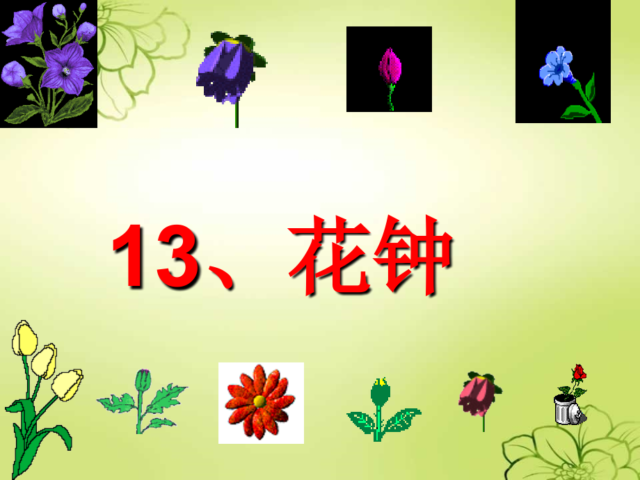 新课标人教版语文三年级上册《13、花钟》.ppt_第1页
