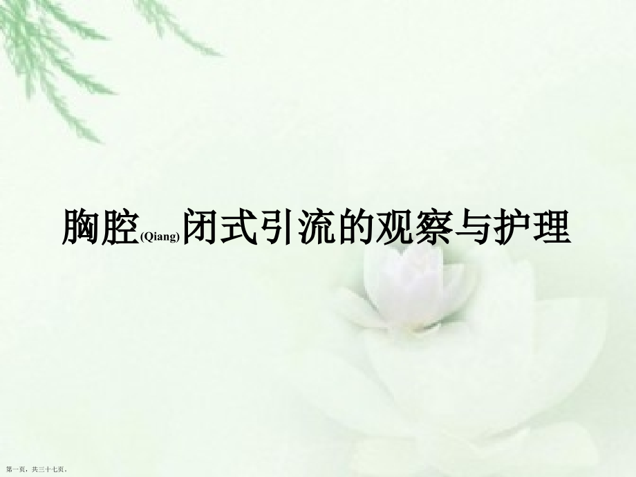 胸腔闭式引流的观察护理个案分析.pptx_第1页