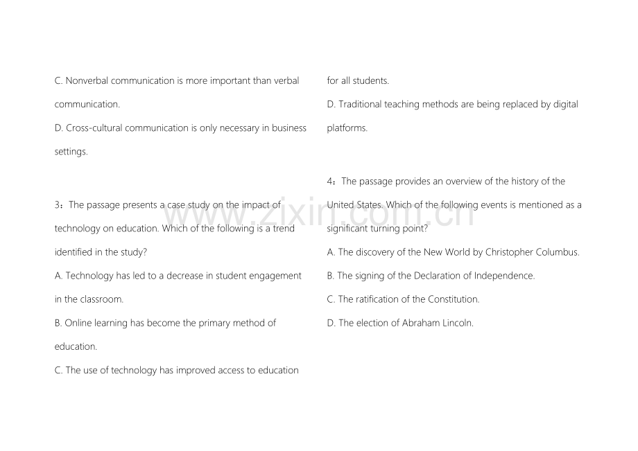 2026考研英语阅读真题汇编模拟卷附答案解析与技巧总结.docx_第2页
