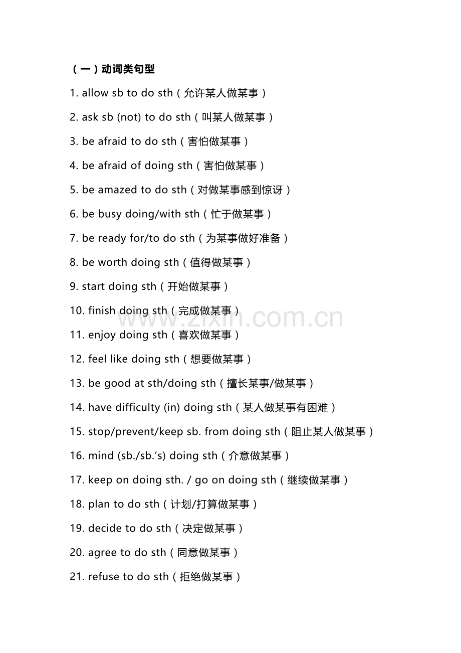 初中英语重点核心语法句型.docx_第1页