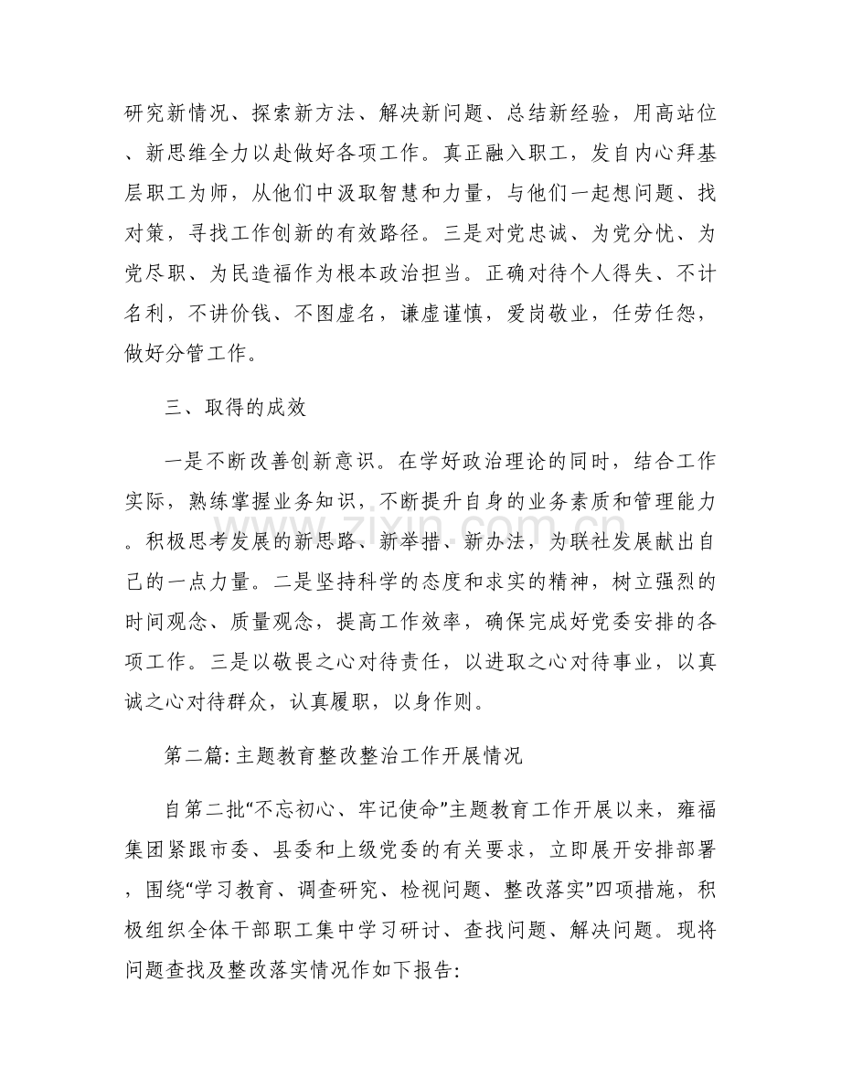 主题教育整改整治工作开展情况范文(通用6篇).docx_第2页