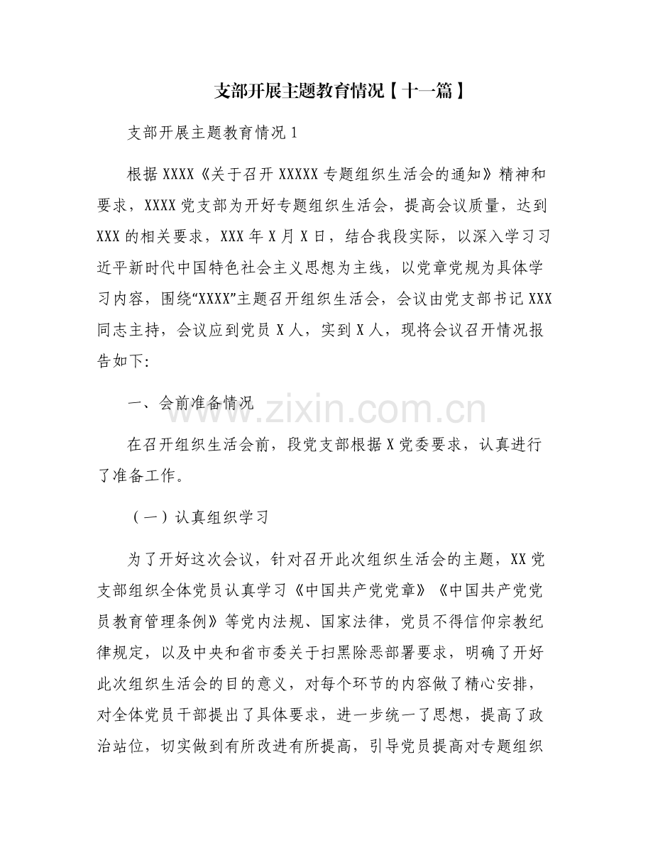 支部开展主题教育情况【十一篇】.pdf_第1页