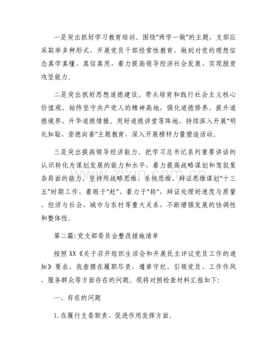 党支部委员会整改措施清单范文十二篇.docx_第2页