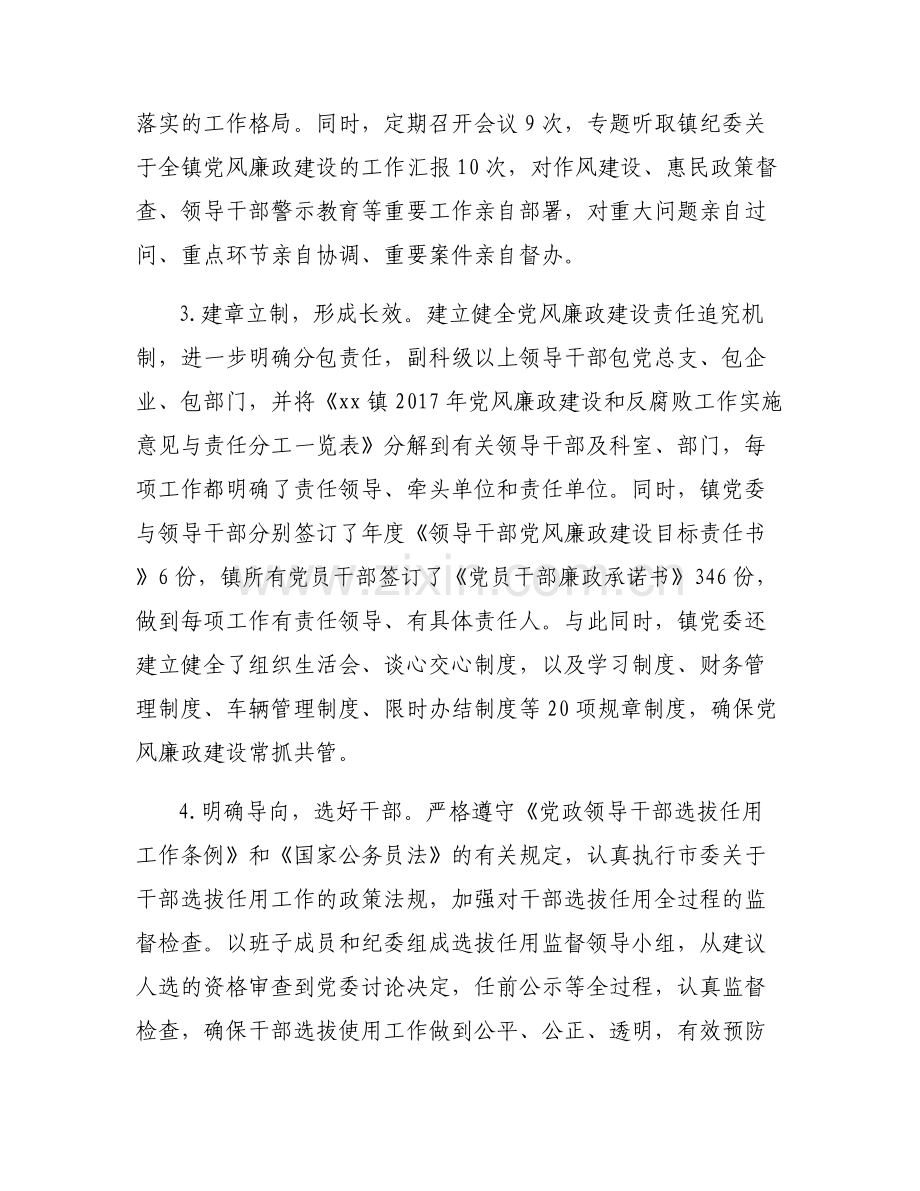 乡镇党委副书记什么级别-2017年乡镇党委副书记履行党风廉政建设主体情况报告.pdf_第2页