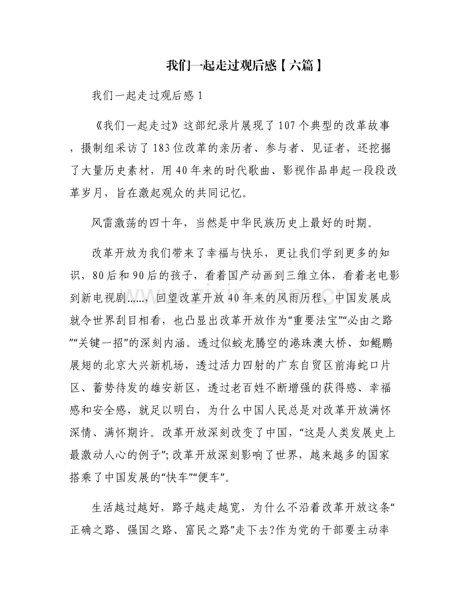 我们一起走过观后感【六篇】.pdf_第1页