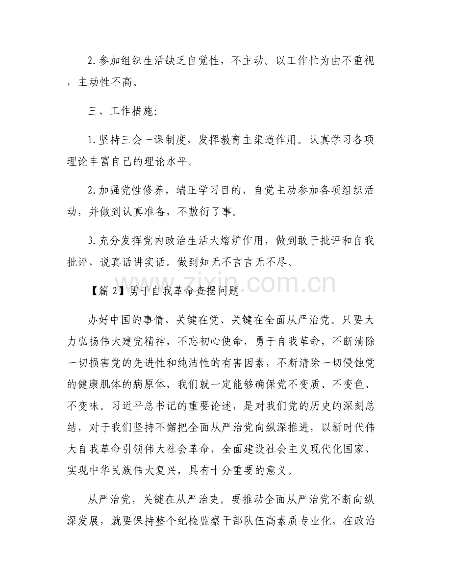勇于自我革命查摆问题范文(通用6篇).pdf_第2页