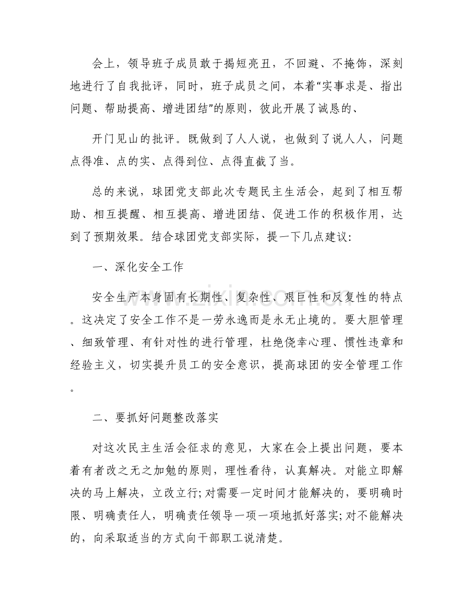 2023年支部书记在专题组织生活会上的讲评6篇.docx_第2页