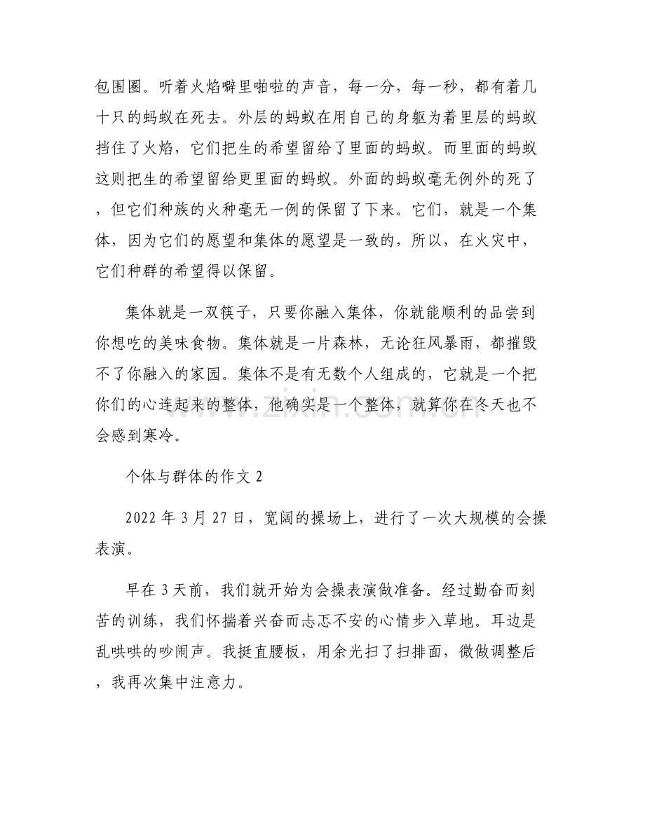 个体与群体的作文(通用6篇).pdf_第2页