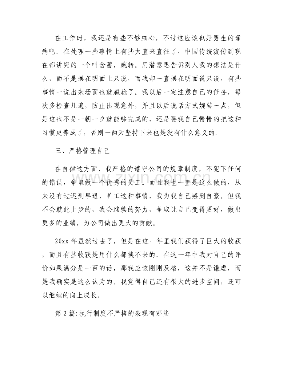 执行制度不严格的表现有哪些范文(通用6篇).docx_第2页