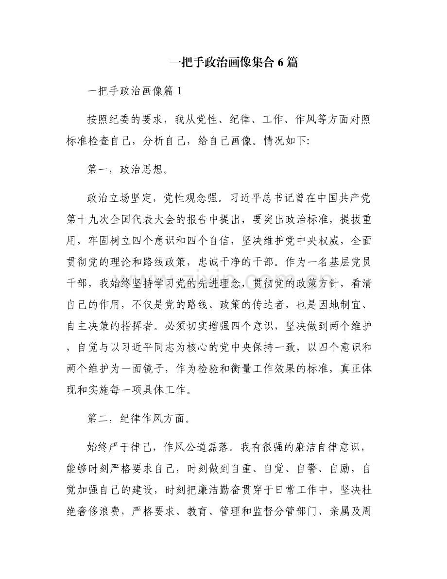 一把手政治画像集合6篇.pdf_第1页