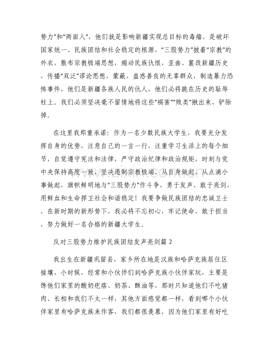反对三股势力维护民族团结发声亮剑6篇.pdf_第2页