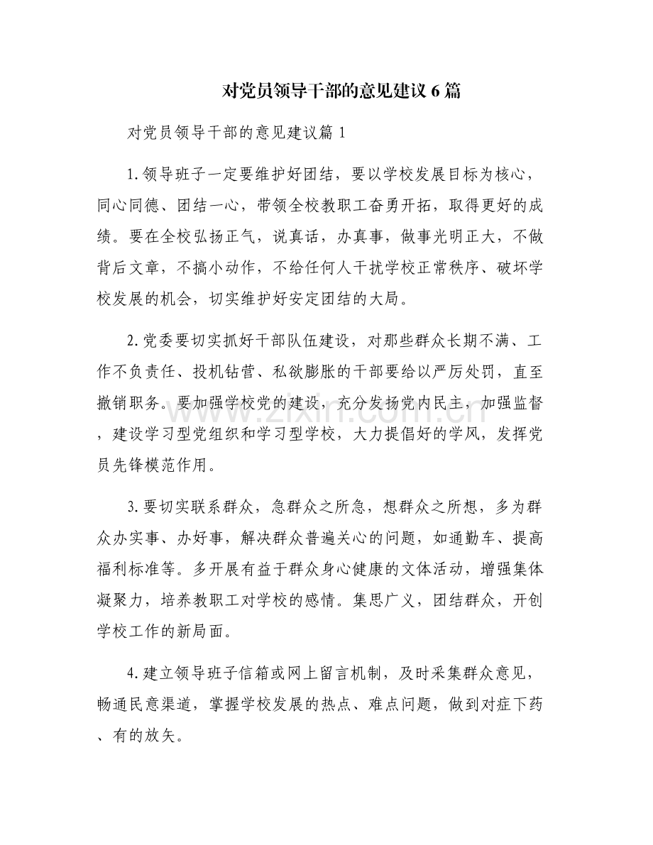 对党员领导干部的意见建议6篇.pdf_第1页