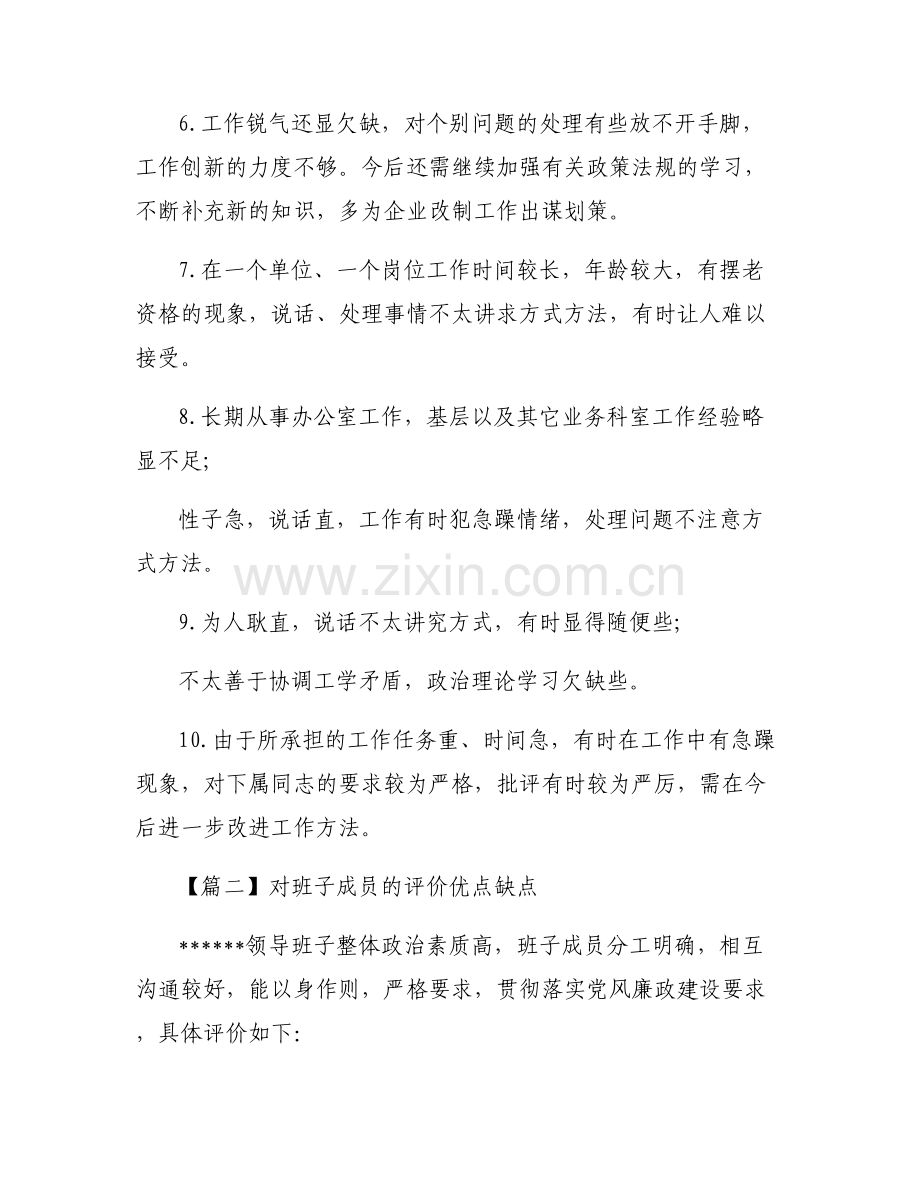 对班子成员的评价优点缺点(通用5篇).pdf_第2页