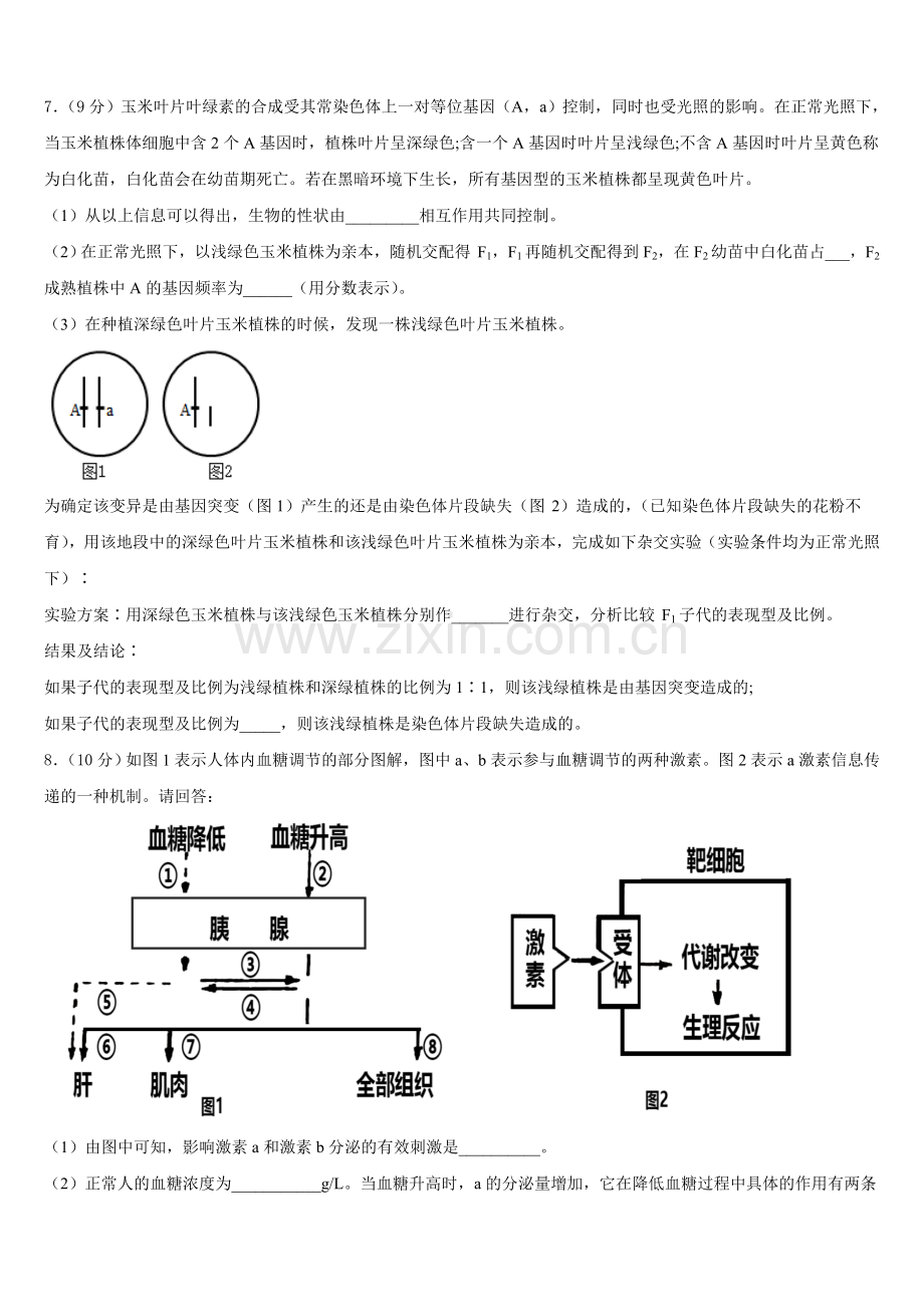 2025年吉林省吉林市丰满区第五十五中学高二生物第一学期期末综合测试试题含解析.doc_第2页