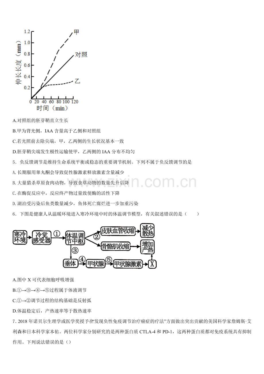 福建省福州八中2025年高二生物第一学期期末经典模拟试题含解析.doc_第2页