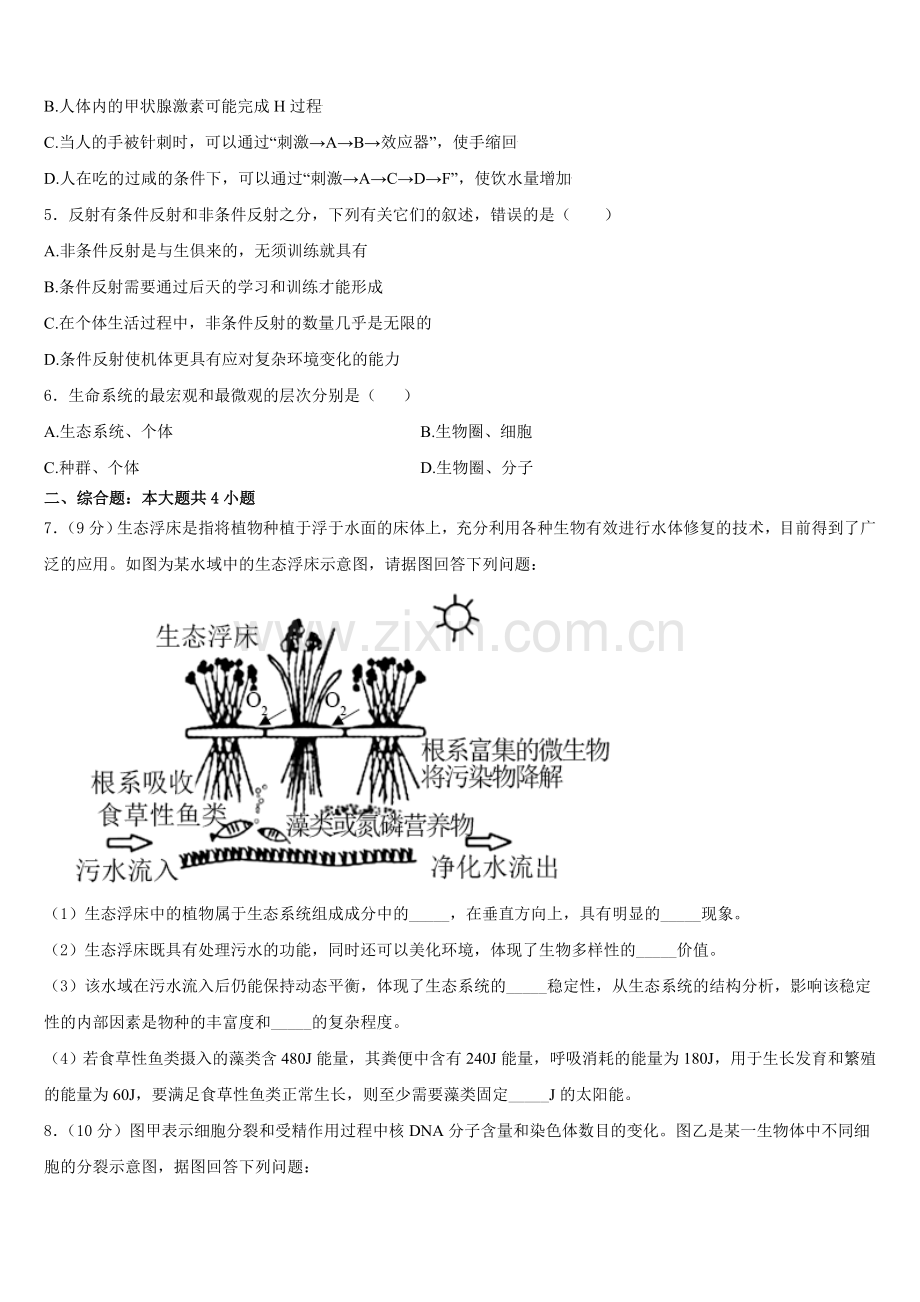 2025年赣州中学高二上生物期末达标检测试题含解析.doc_第2页