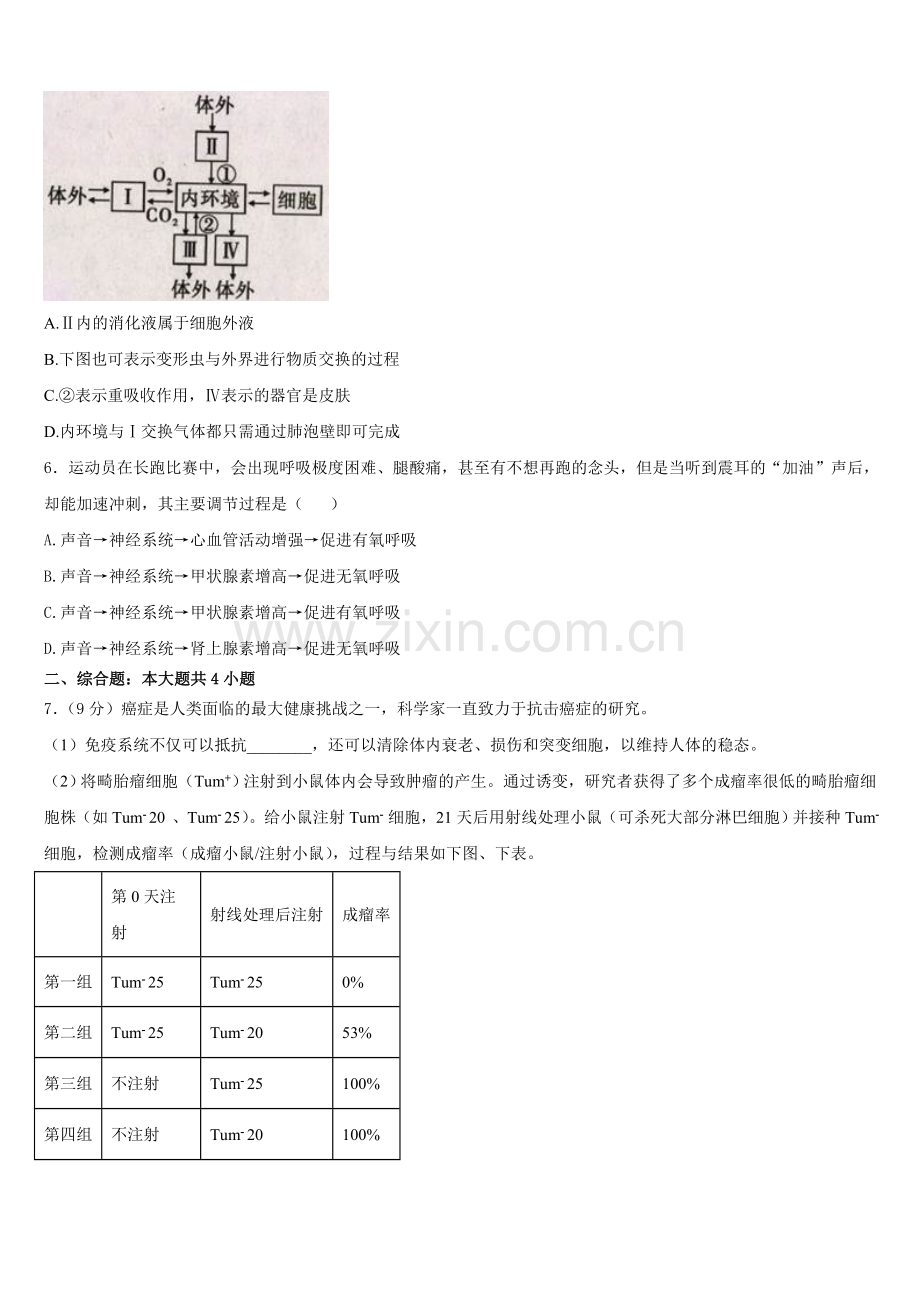 2026届上海市同洲模范学校生物高二上期末监测模拟试题含解析.doc_第2页
