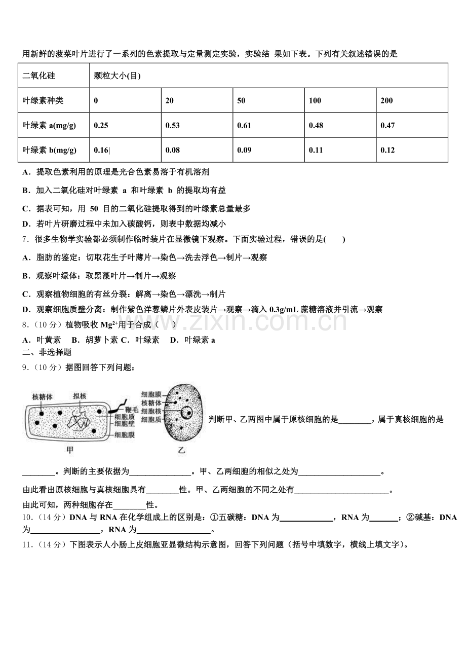 2026届山东省济南外国语学校生物高一第一学期期末综合测试模拟试题含解析.doc_第2页