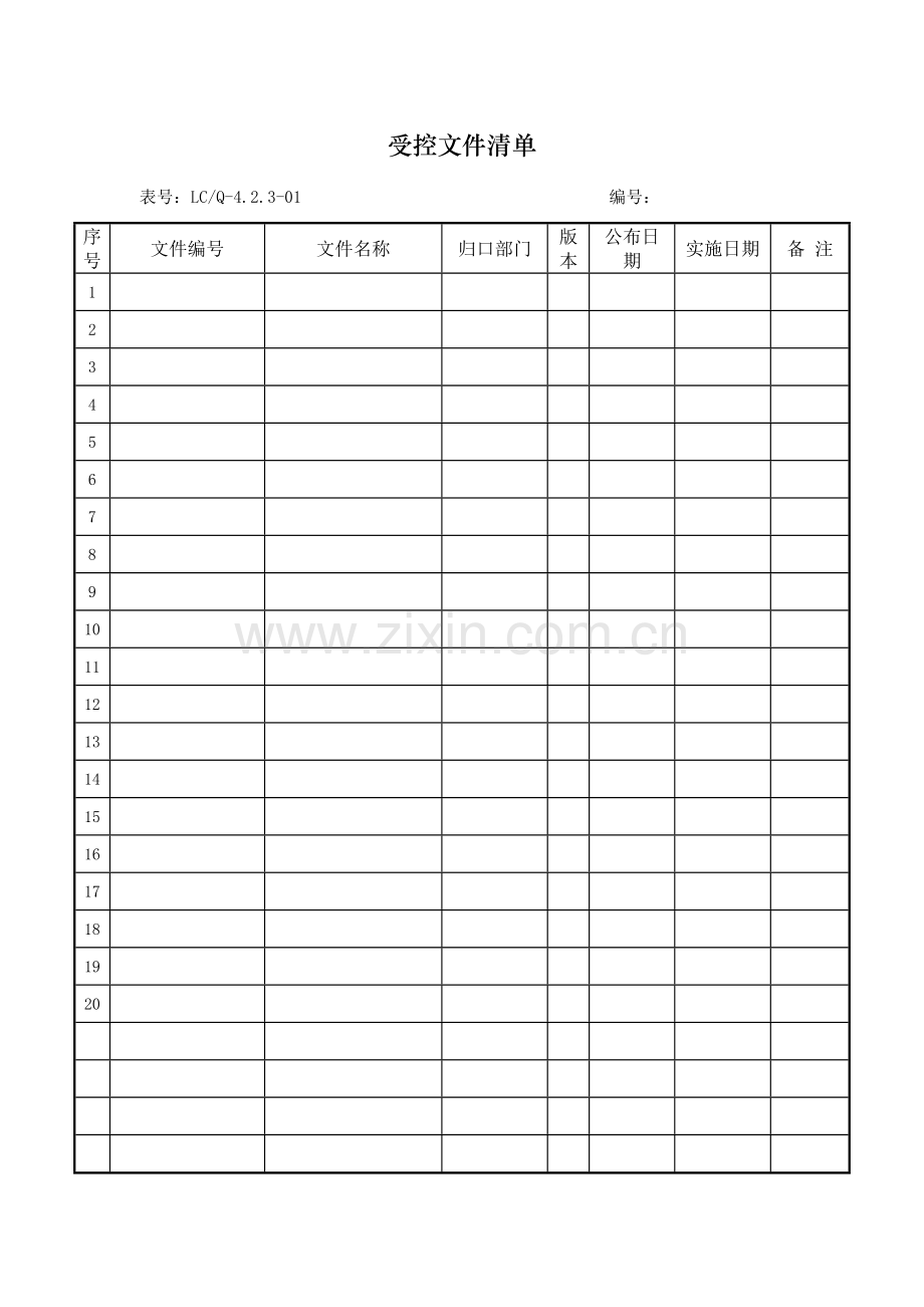 ISO9001体系各部门运行全表格.doc_第1页