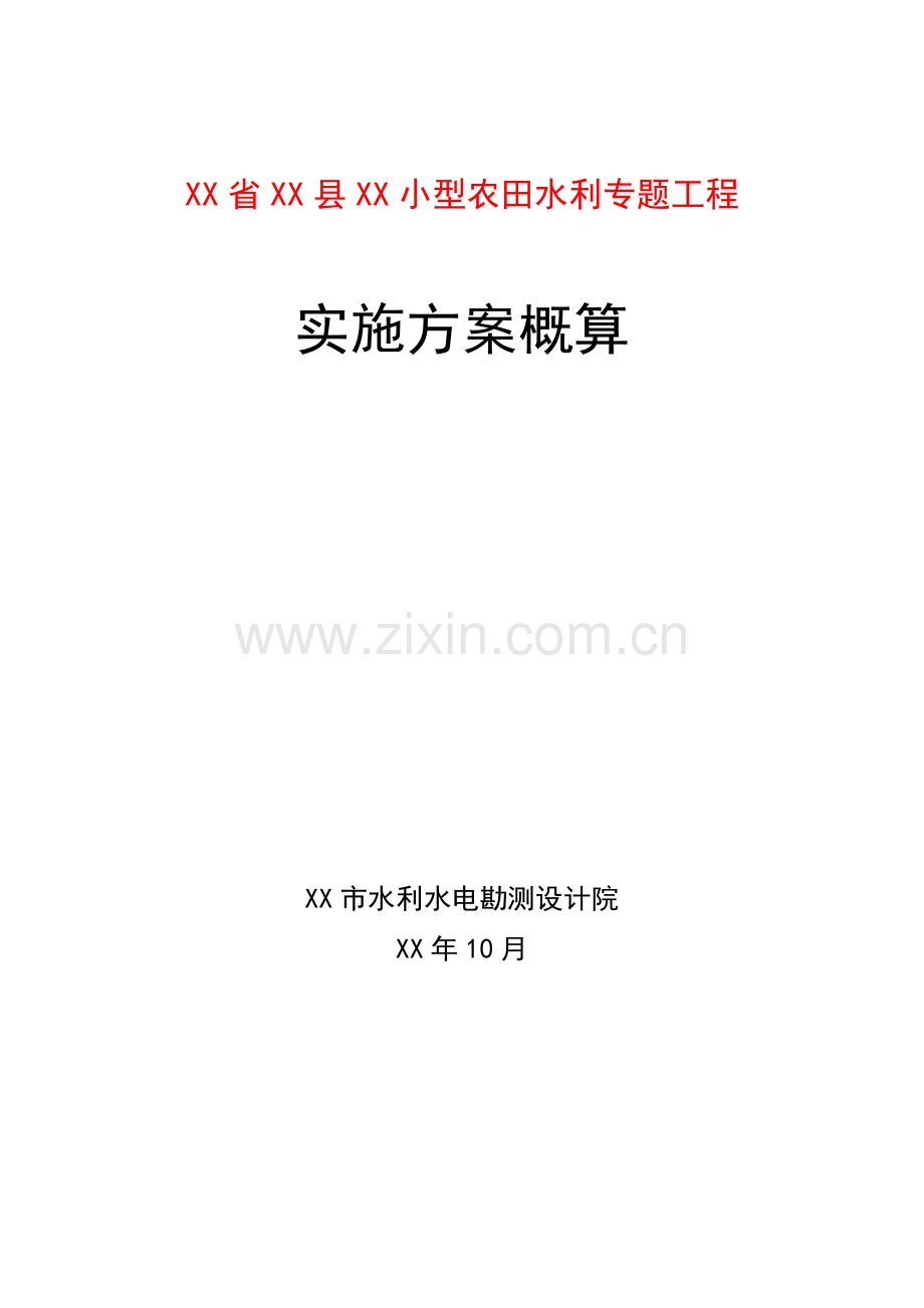 水利专项工程实施方案概算.doc_第1页
