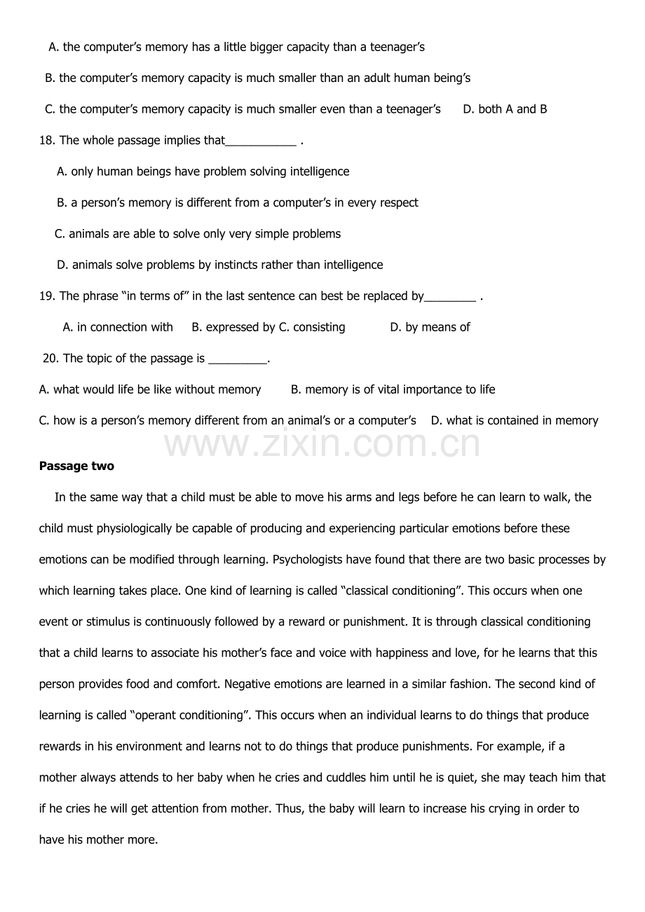 2023年河南成人学位英语试题.docx_第2页