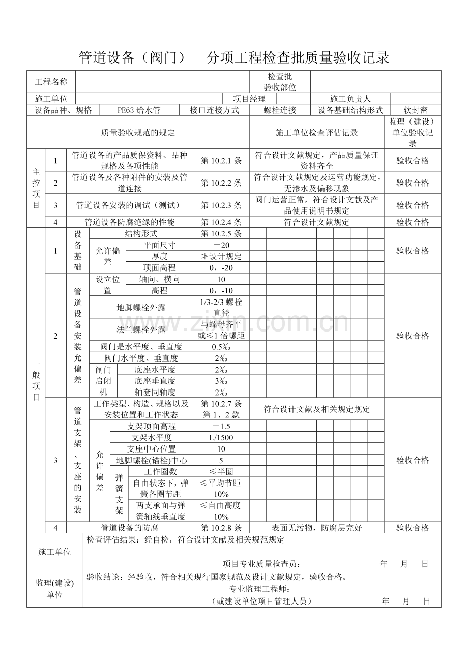 PE管及双壁波纹管施工分部分项检验批质量验收表格.doc_第2页