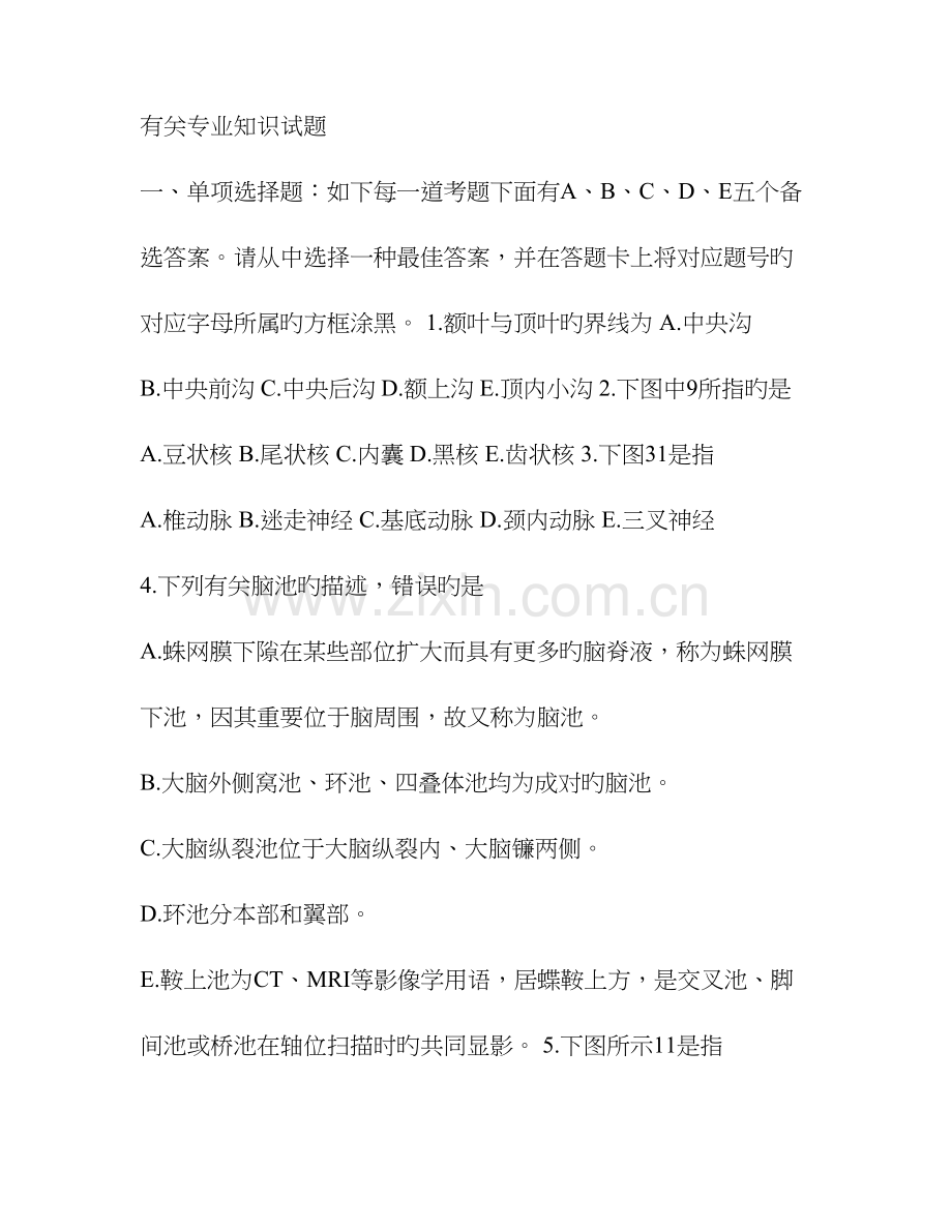 2023年放射医学技术职称考试基础知识.doc_第1页