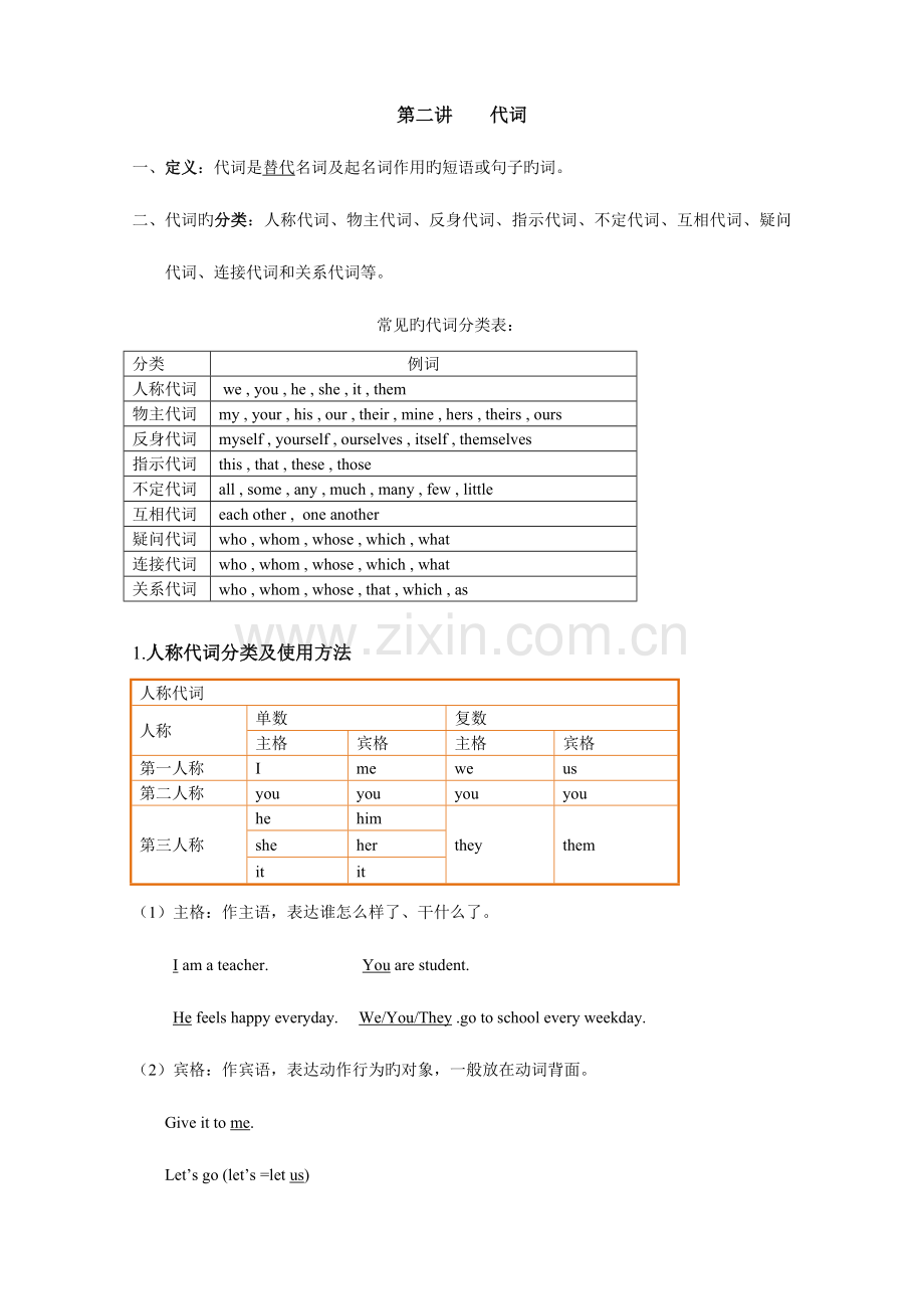 2023年小升初代词讲解及习题.doc_第1页
