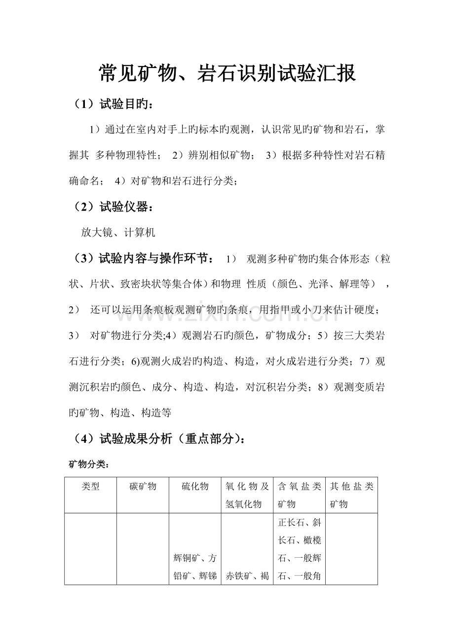 2023年常见矿物岩石识别实验报告.doc_第1页