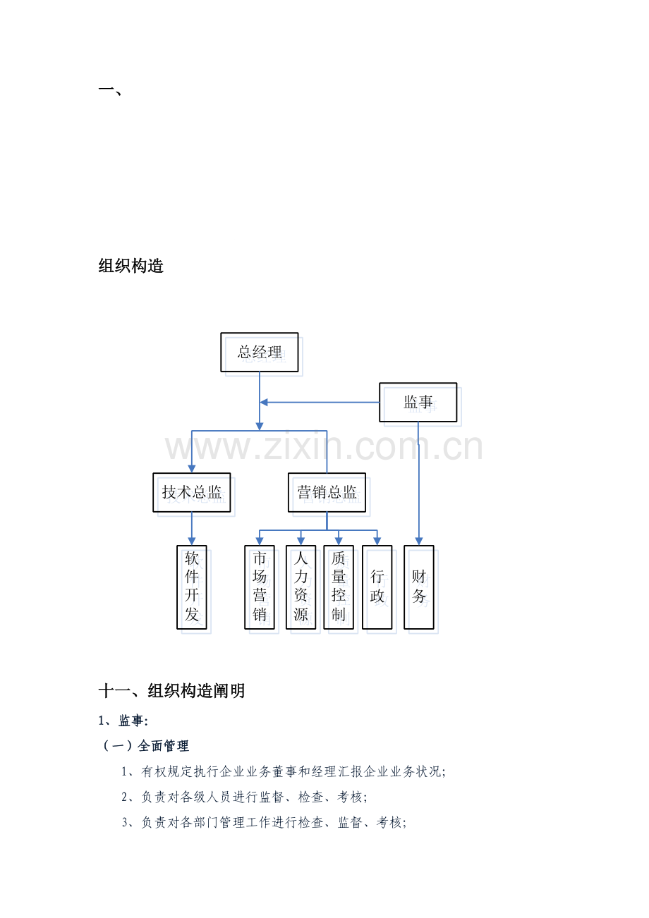 软件研发小企业组织结构及人员职责可修改.doc_第1页