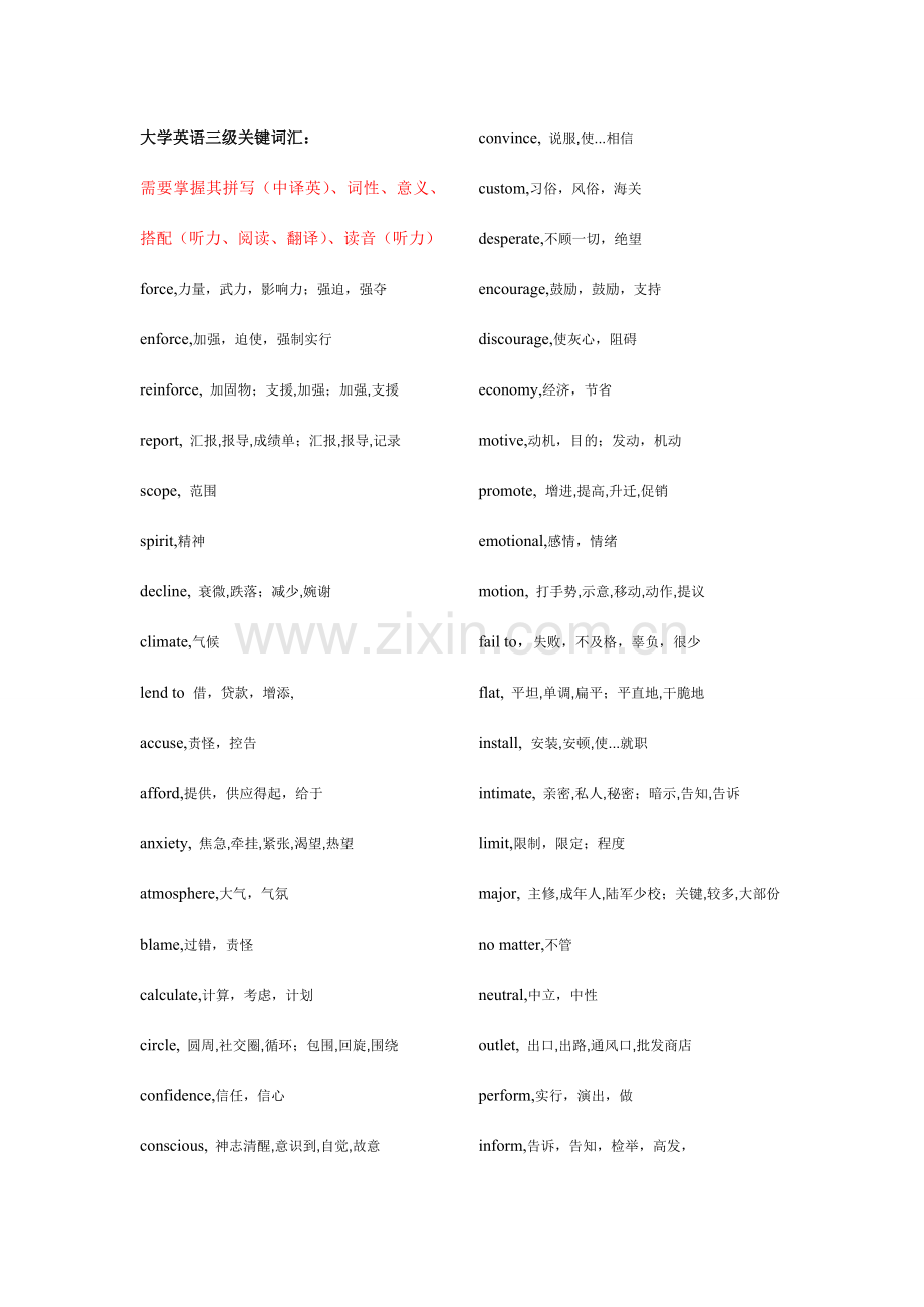 2023年英语三级考试重点词汇归纳新版.doc_第1页