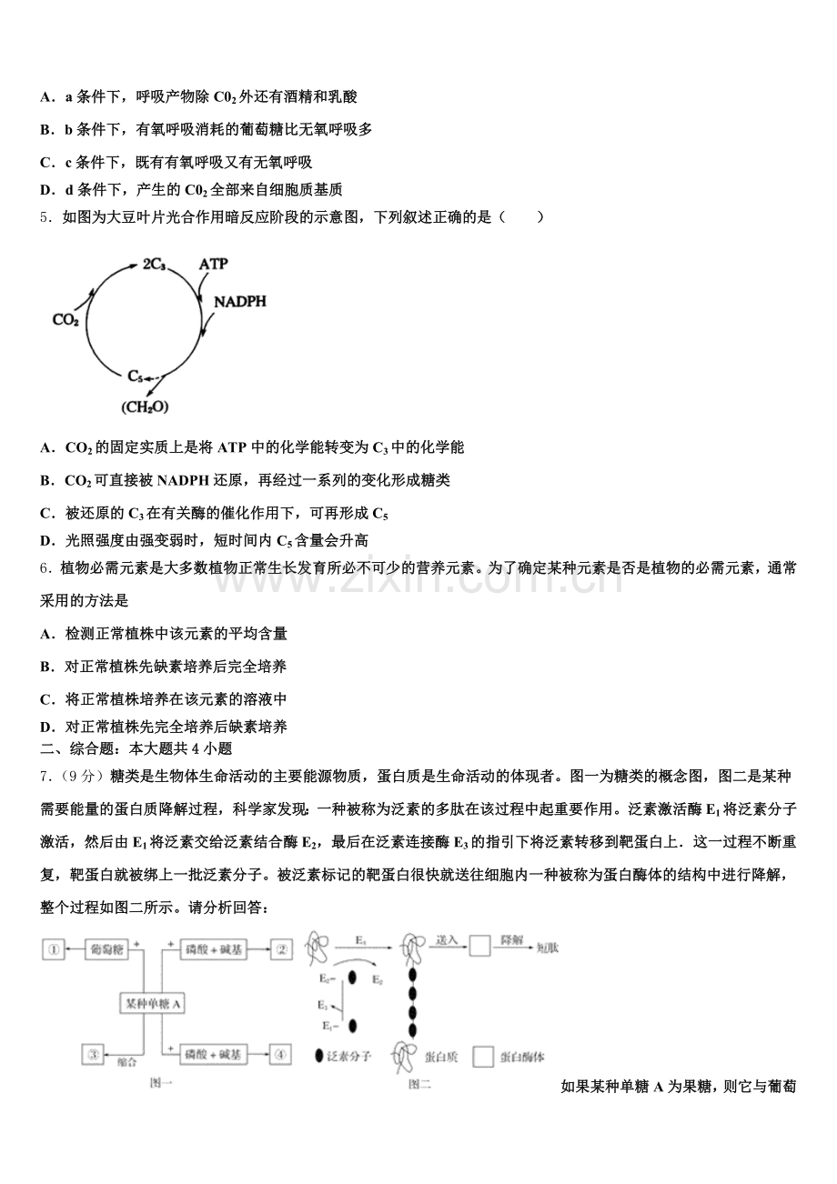 2026届内蒙古呼和浩特市开来中学高一上生物期末达标测试试题含解析.doc_第2页