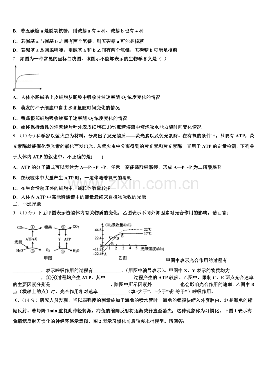 2026届山东省济宁市微山县生物高一第一学期期末统考模拟试题含解析.doc_第2页