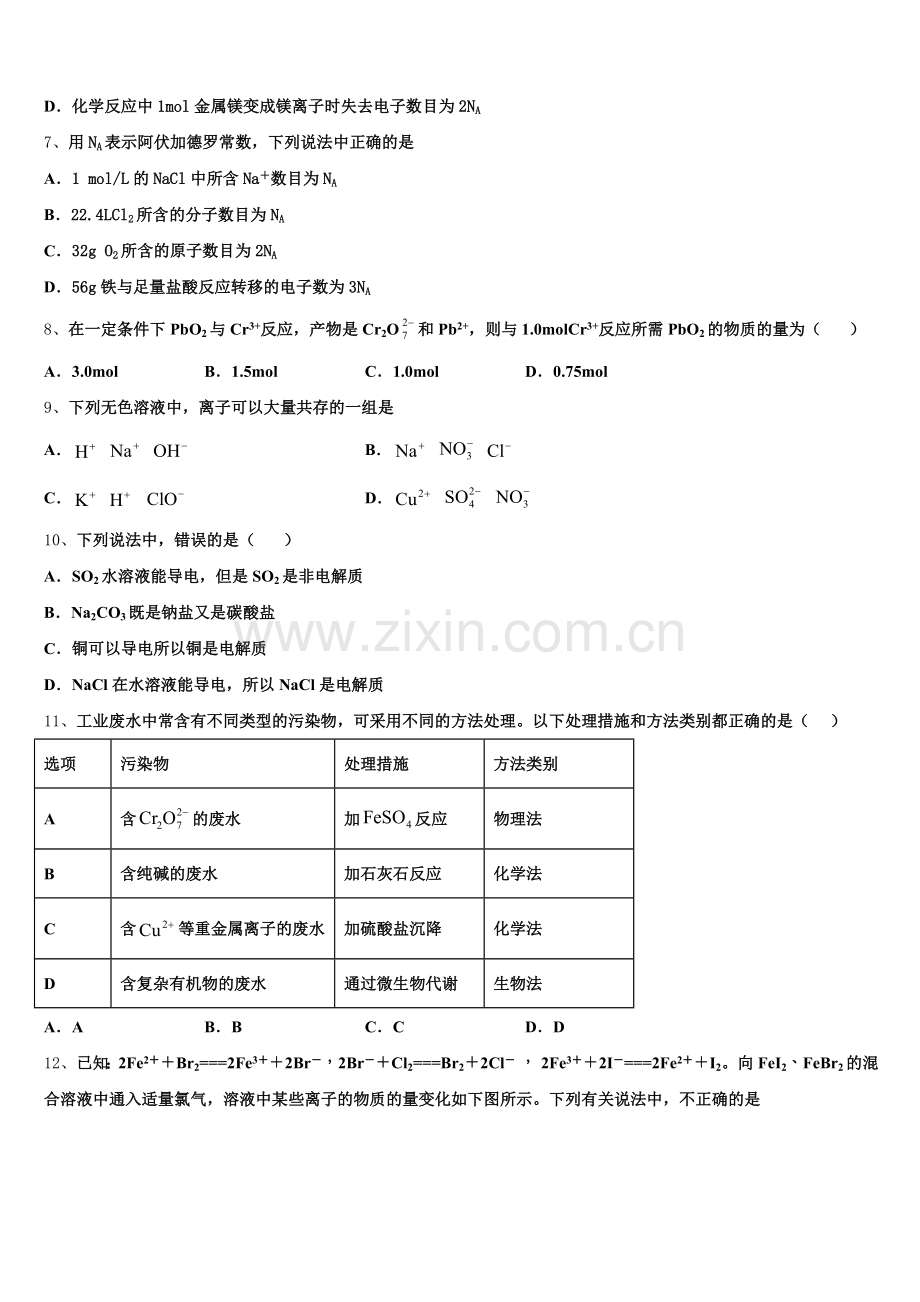 辽宁省葫芦岛市第八高级中学2025年化学高一第一学期期中复习检测模拟试题含解析.doc_第2页