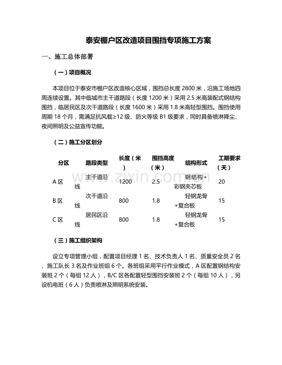 泰安棚户区围挡施工方案.doc_第1页