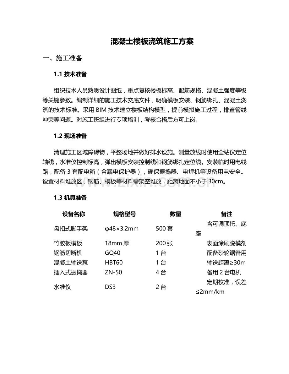 搭建楼板施工方案.doc_第1页