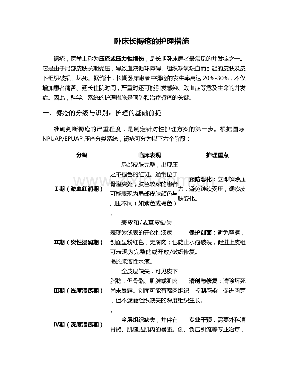 卧床长褥疮的护理措施.doc_第1页