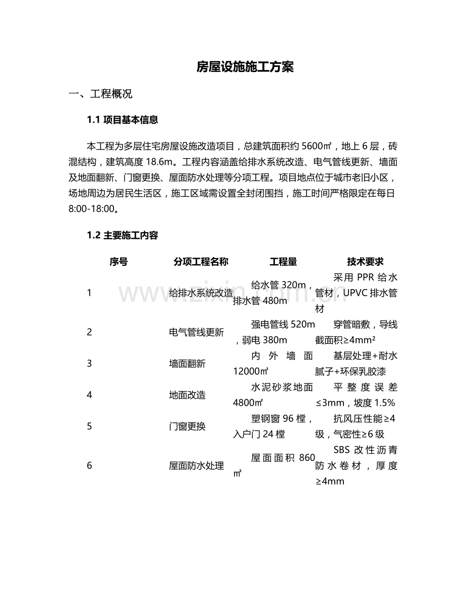 房屋设施施工方案.doc_第1页