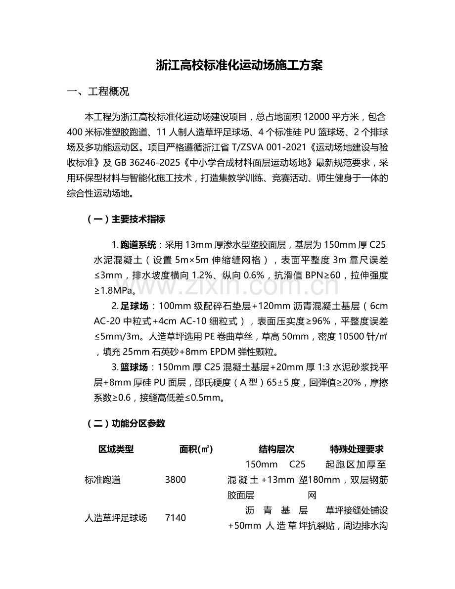 浙江高校运动场施工方案.doc_第1页