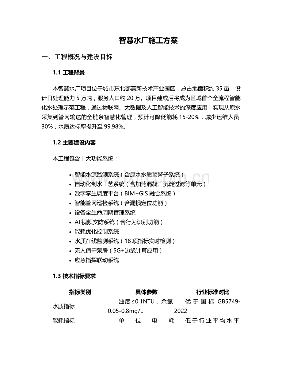 智慧水厂施工方案.doc_第1页