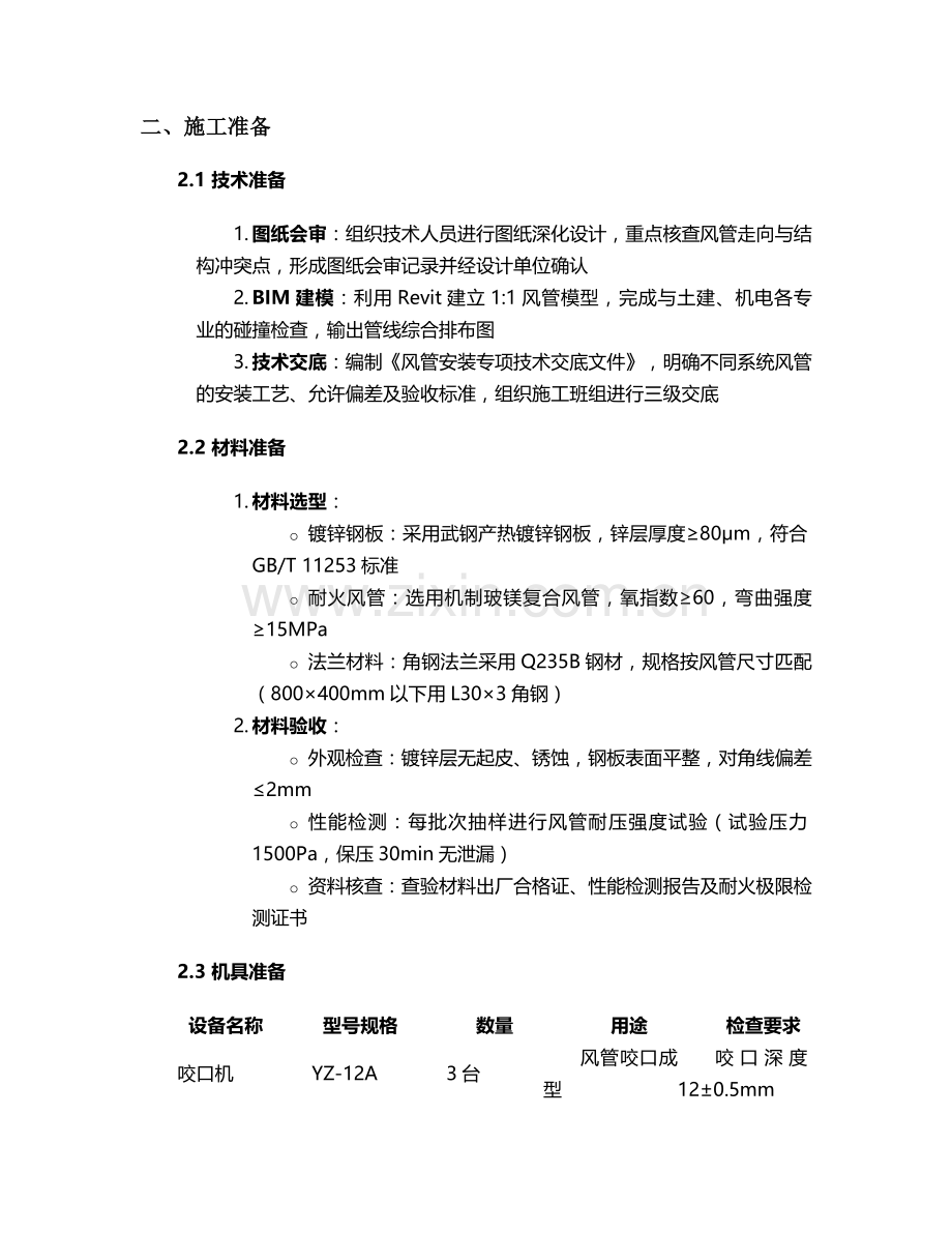 机电通风管安装施工方案.doc_第2页