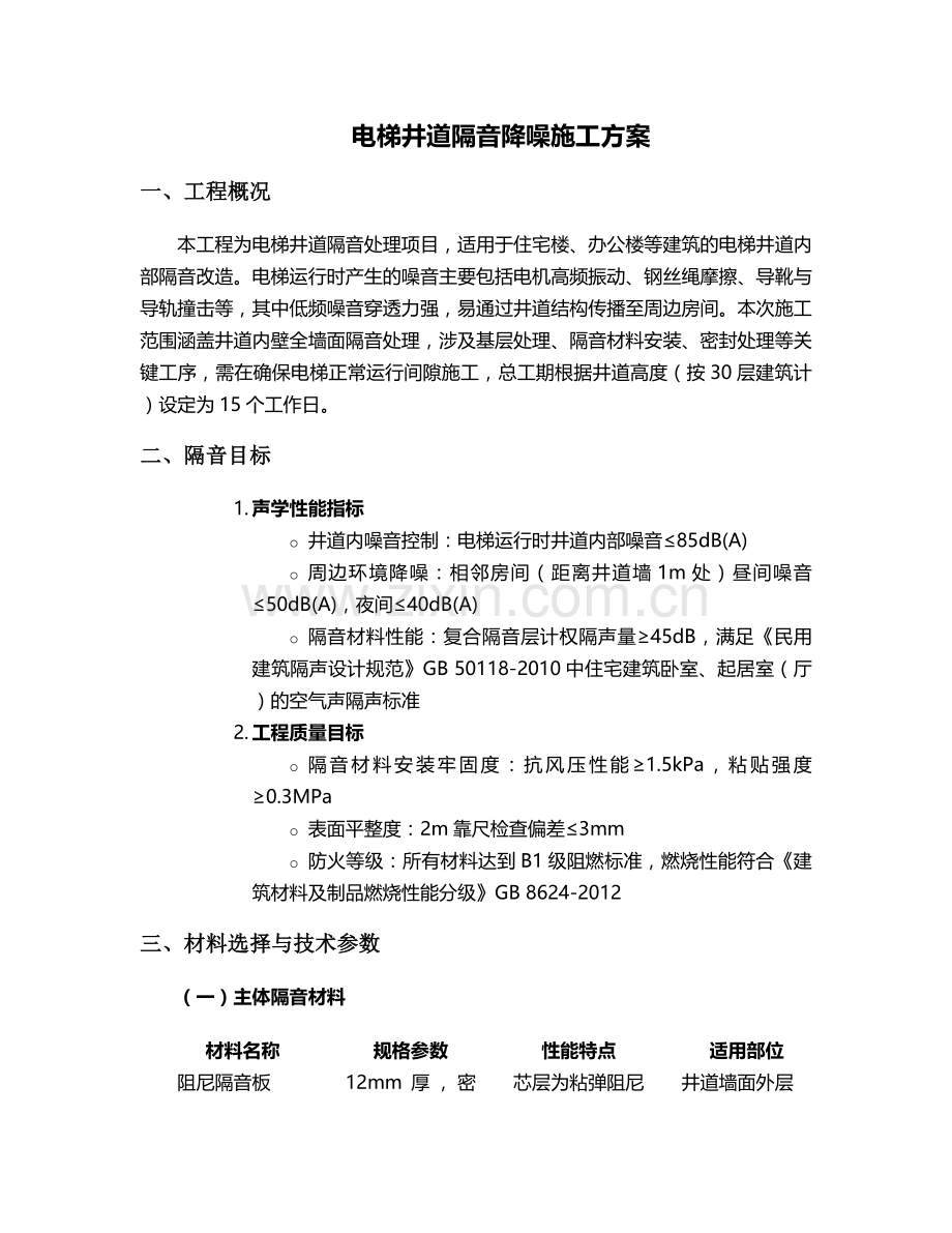 电梯井内隔音施工方案.doc_第1页