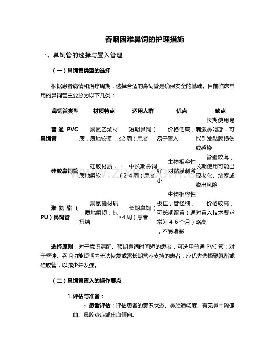 吞咽困难鼻饲的护理措施.doc_第1页