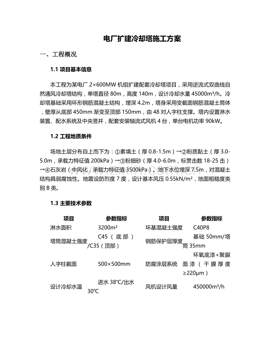 电厂扩建冷却塔施工方案.doc_第1页