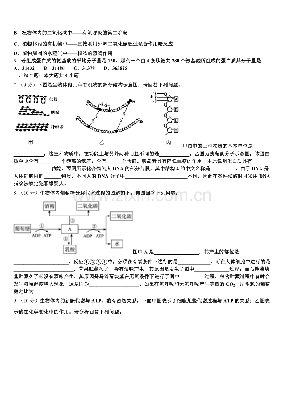 湖南省郴州市安仁县第三中学2025-2026学年生物高一上期末经典试题含解析.doc_第2页